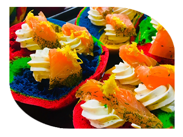 Finger Buffets with festive salmon bagels