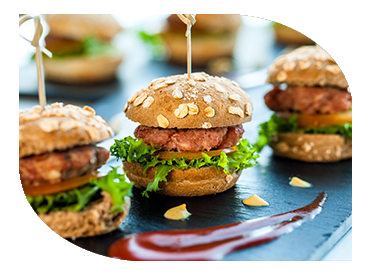 hot canapes burgers